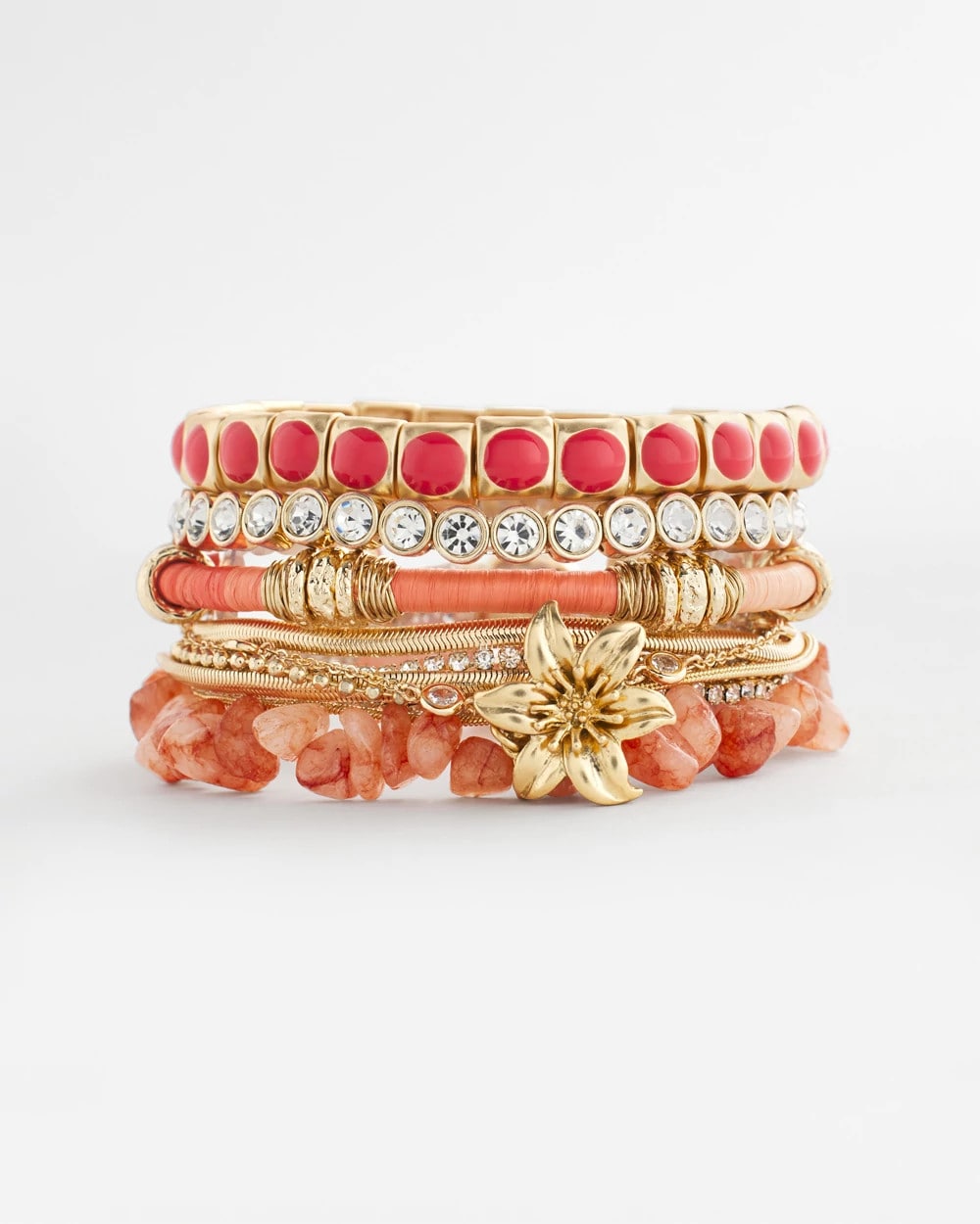 Chico's Outlet - Bold Orange Goldtone Stretch Bracelet