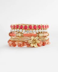 Chico's Outlet - Bold Orange Goldtone Stretch Bracelet