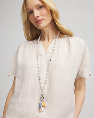 Chico's US - Seashell Beaded Pendant Necklace