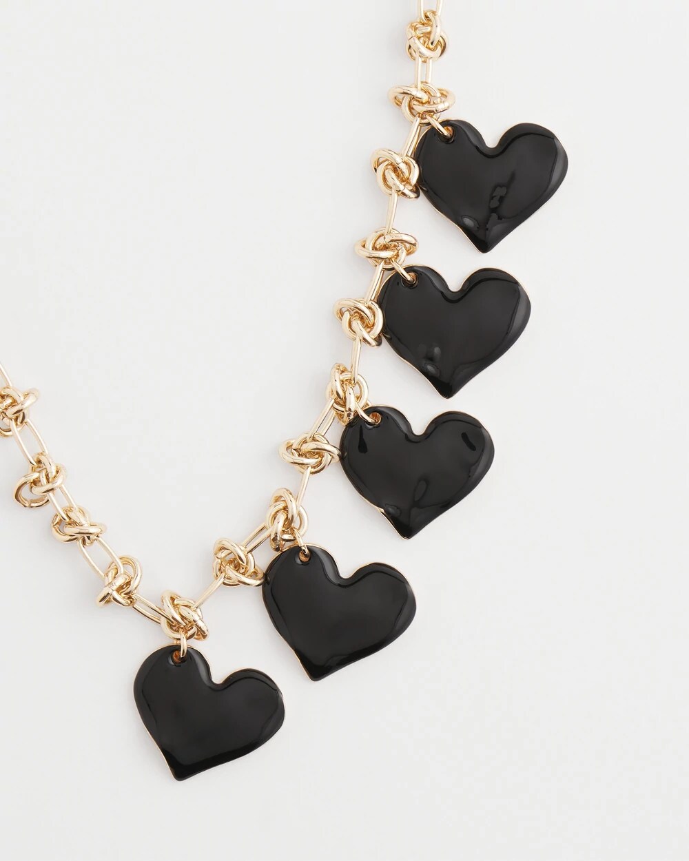 Chico's / Black Heart Drop Off Necklace