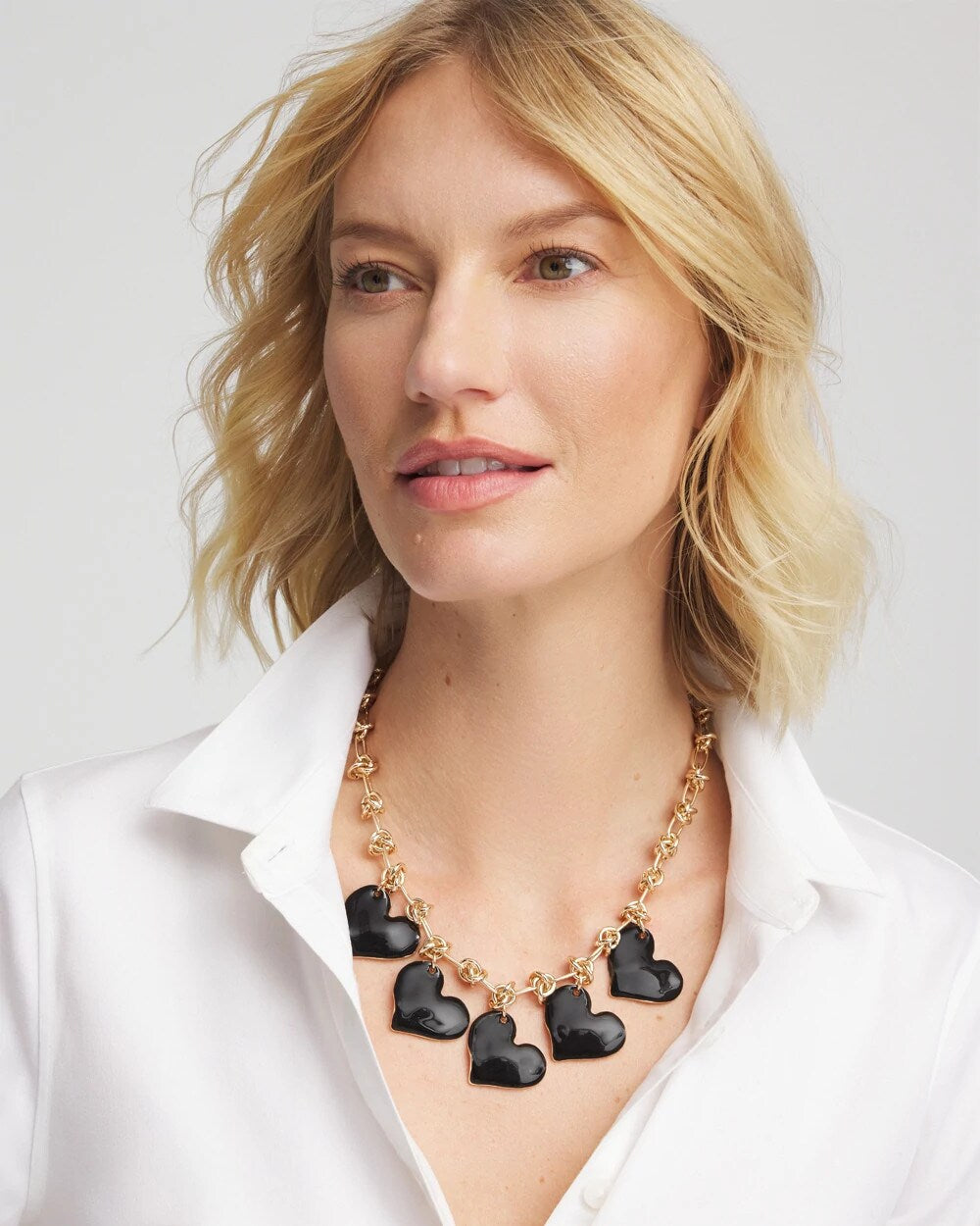 Chico's / Black Heart Drop Off Necklace