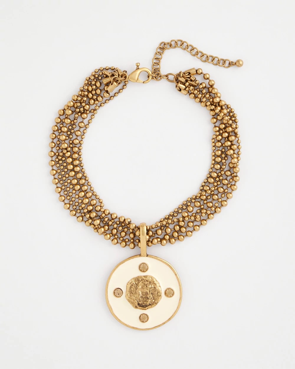Chico's On Sale - White Enamel Pendant Necklace