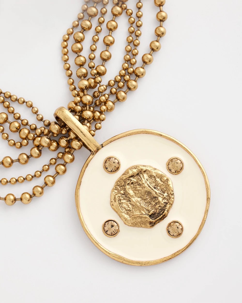 Chico's On Sale - White Enamel Pendant Necklace