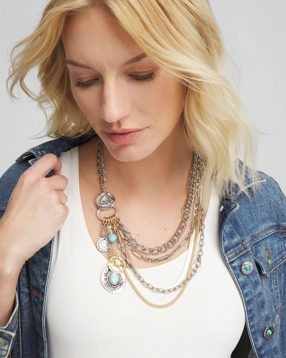 Chico's Outlet - Equestrian Mixed-Metal Multistrand Necklace