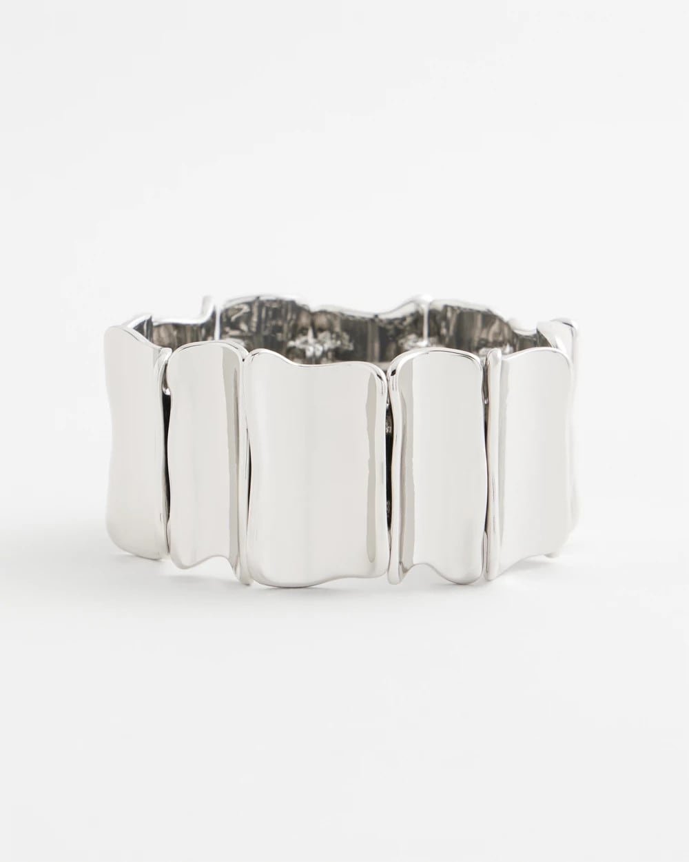 Chico's Online - Silvertone Wave Stretch Cuff Bracelet