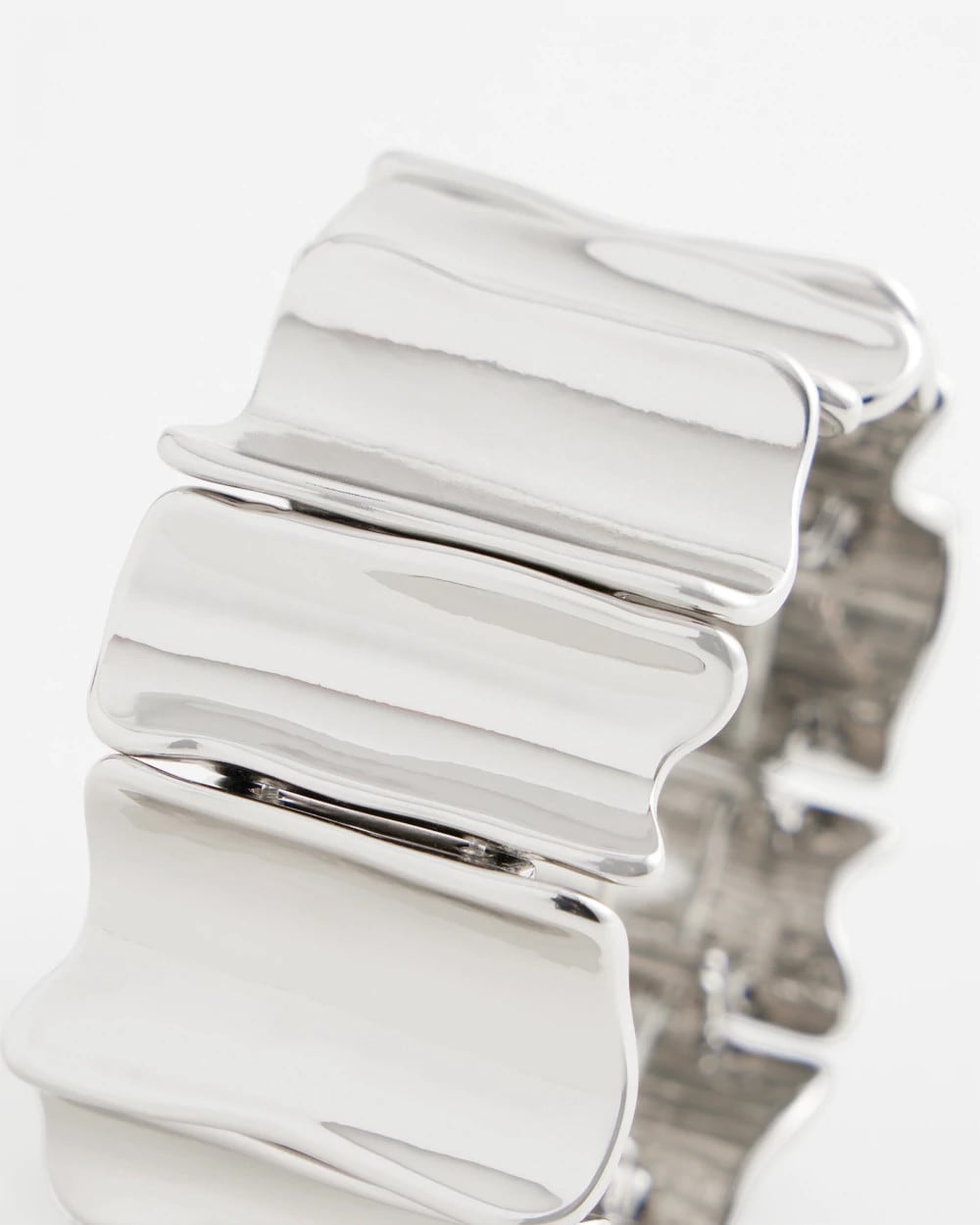 Chico's Online - Silvertone Wave Stretch Cuff Bracelet