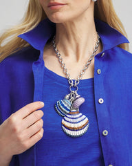 Chico's Discount - Silver-Tone Seashell Pendant Necklace
