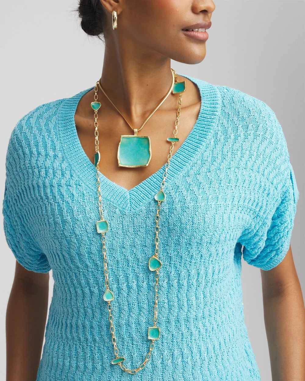 Chico's Sale - Gold Tone Single-Strand Necklace