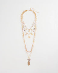 Chico's On Sale - Convertible Pink & Gold Beaded Necklace