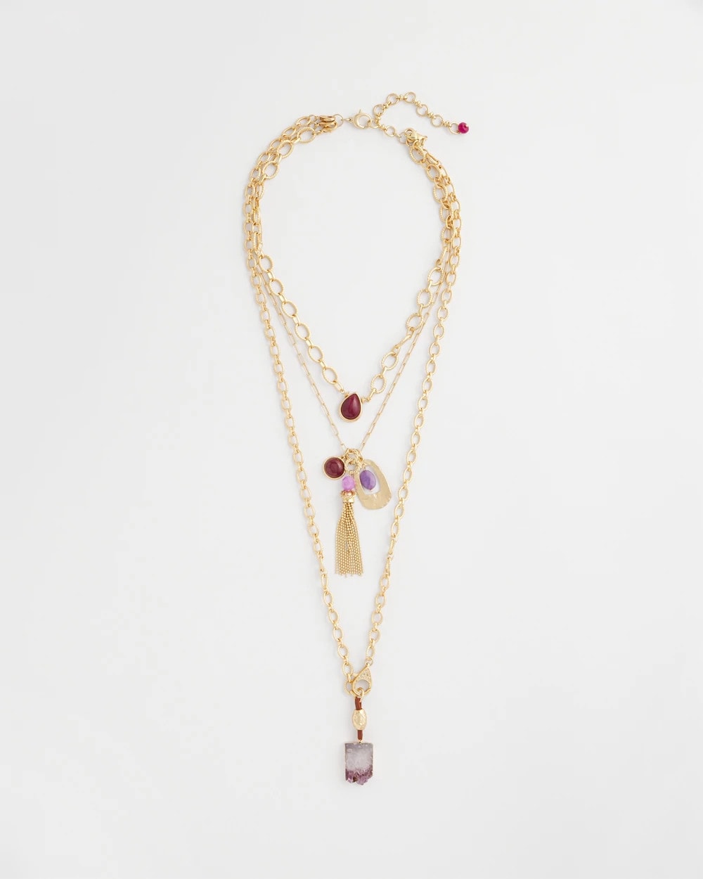 Chico's / Convertible Three-Strand Stone Pendant Necklace