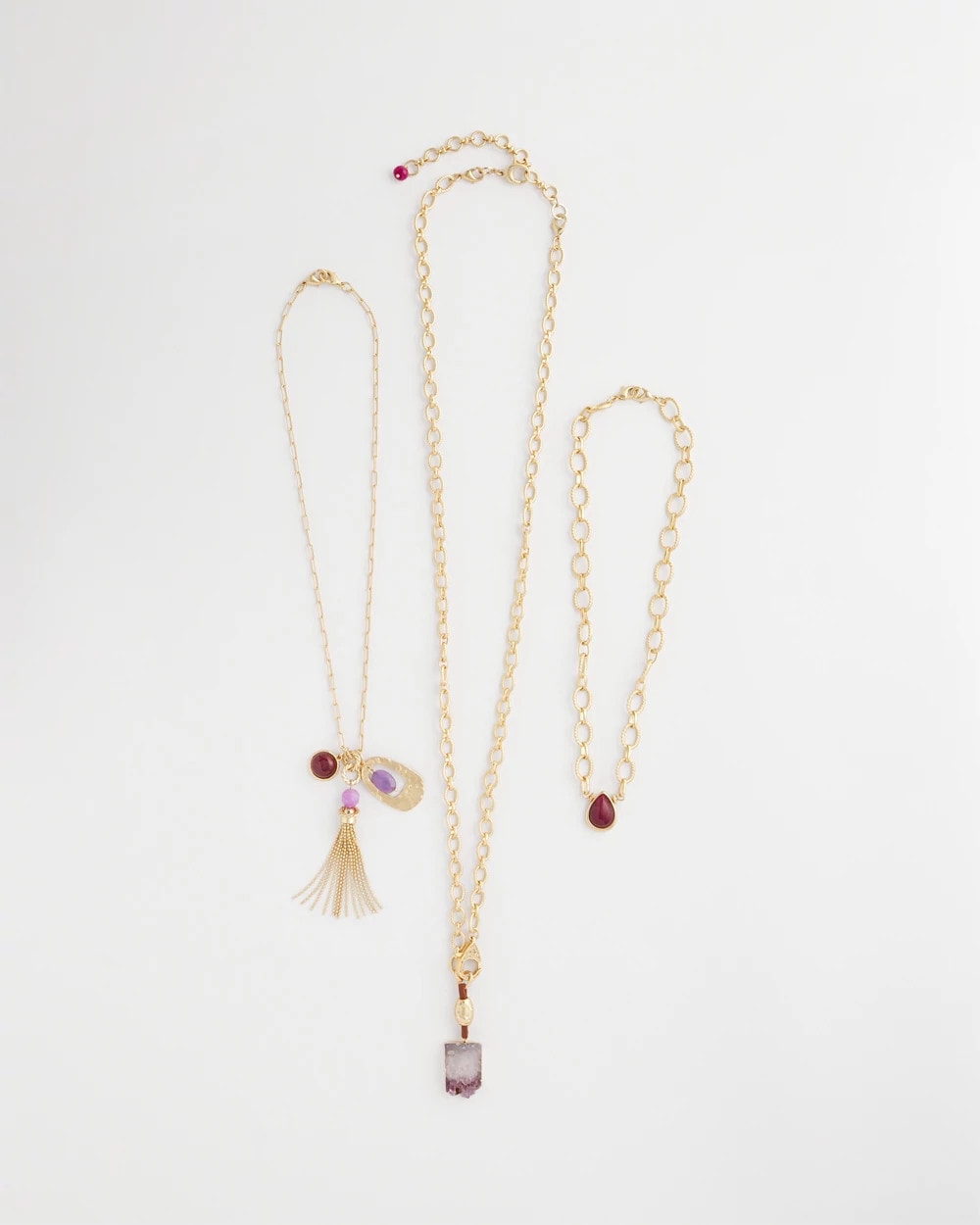 Chico's / Convertible Three-Strand Stone Pendant Necklace