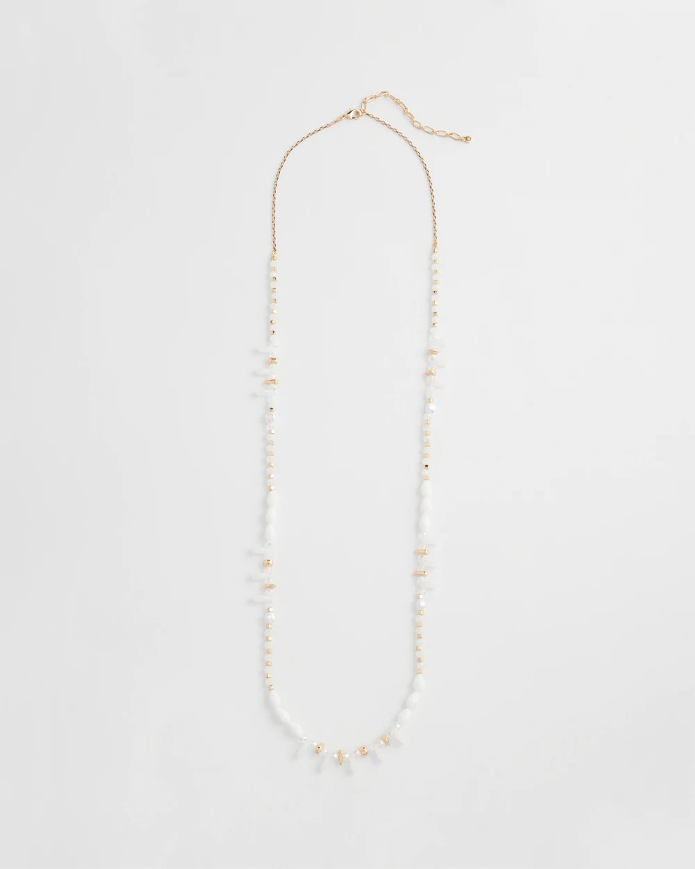 Chico's For Sale - White Beaded Single Strand Necklace