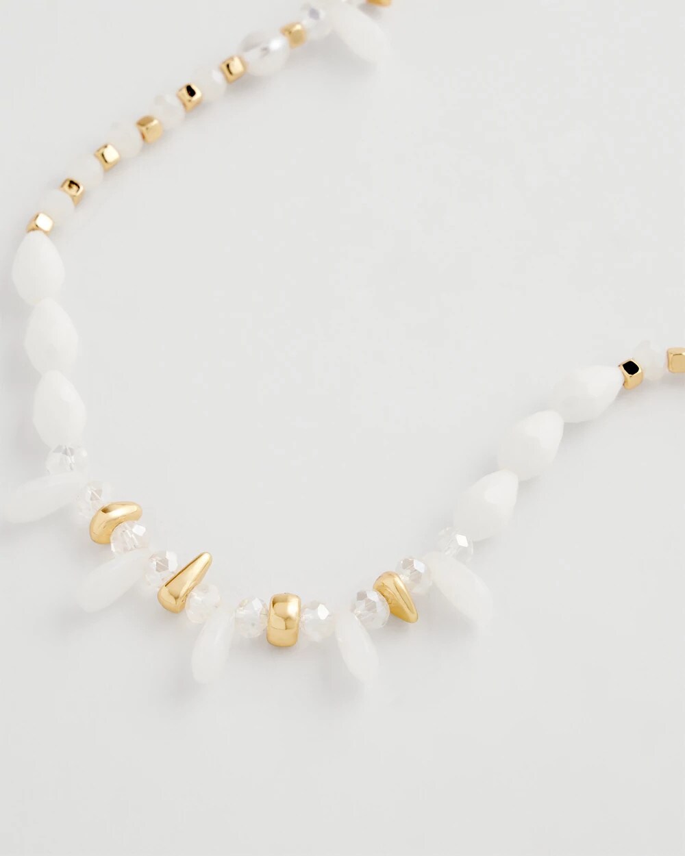 Chico's For Sale - White Beaded Single Strand Necklace