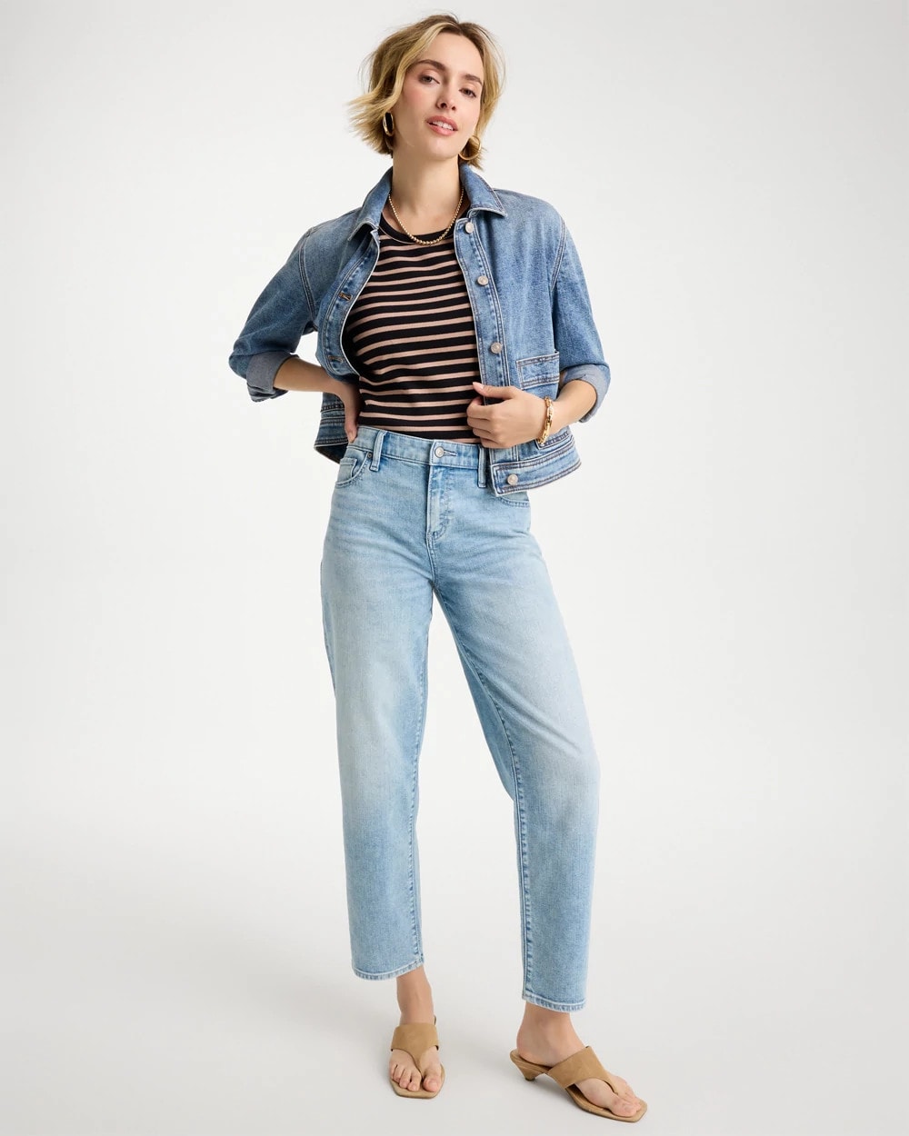 Chico's Sale - Striped High Neck Rib Tank