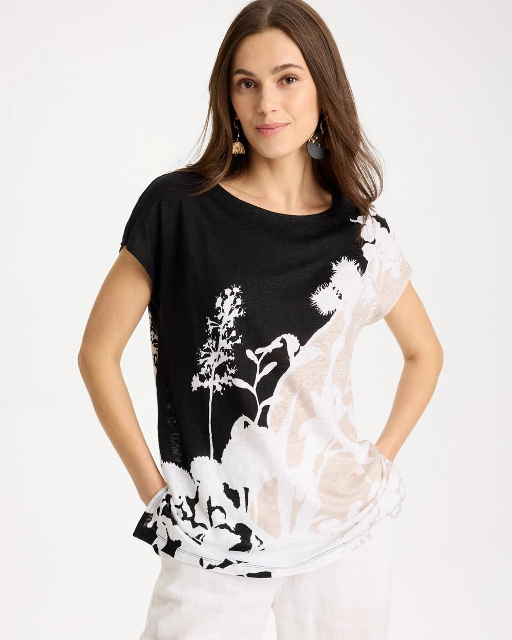Chico's For Sale - Linen Floral Seamed Tunic