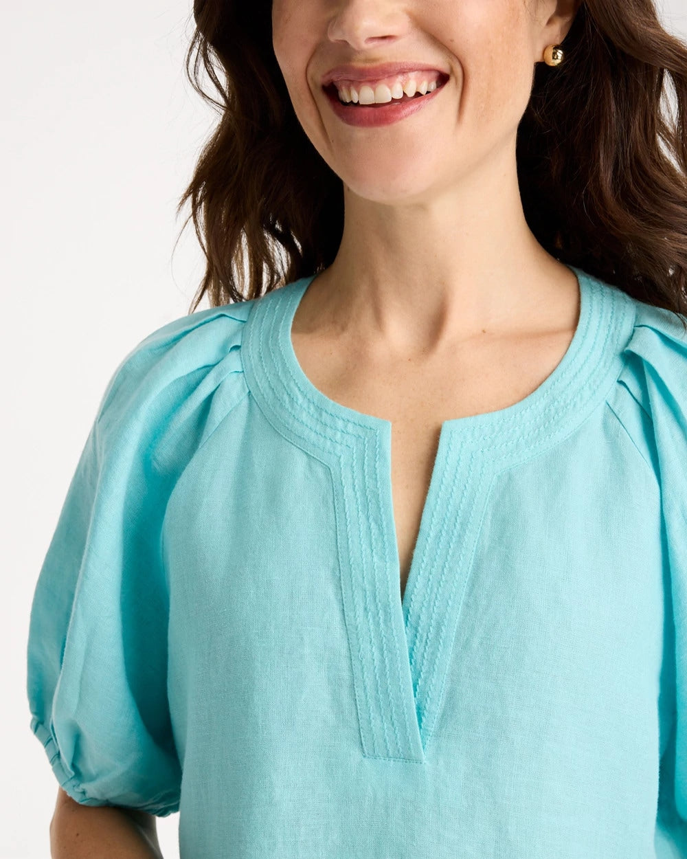 Chico's Outlet - Linen Trapunto Popover Top