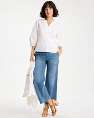 Chico's US - Poplin Cotton 3/4 Sleeve Popover