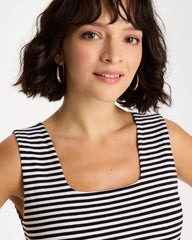 Chico's / Striped Contour Cotton™ Square Neck Tank