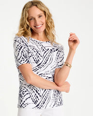 Chico's Discount - Abstract Pima Elbow Sleeve Tee