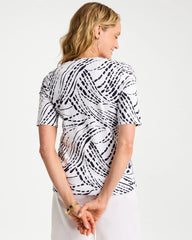 Chico's Discount - Abstract Pima Elbow Sleeve Tee