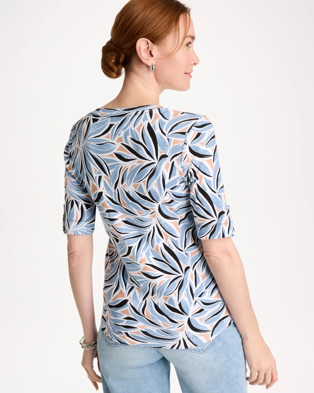 Chico's Sale - Printed Pima Elbow-Sleeve Tee