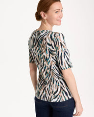 Chico's On Sale - Animal Print Pima Elbow-Sleeve Tee