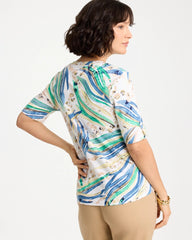 Chico's For Sale - Printed Pima Elbow-Sleeve Tee
