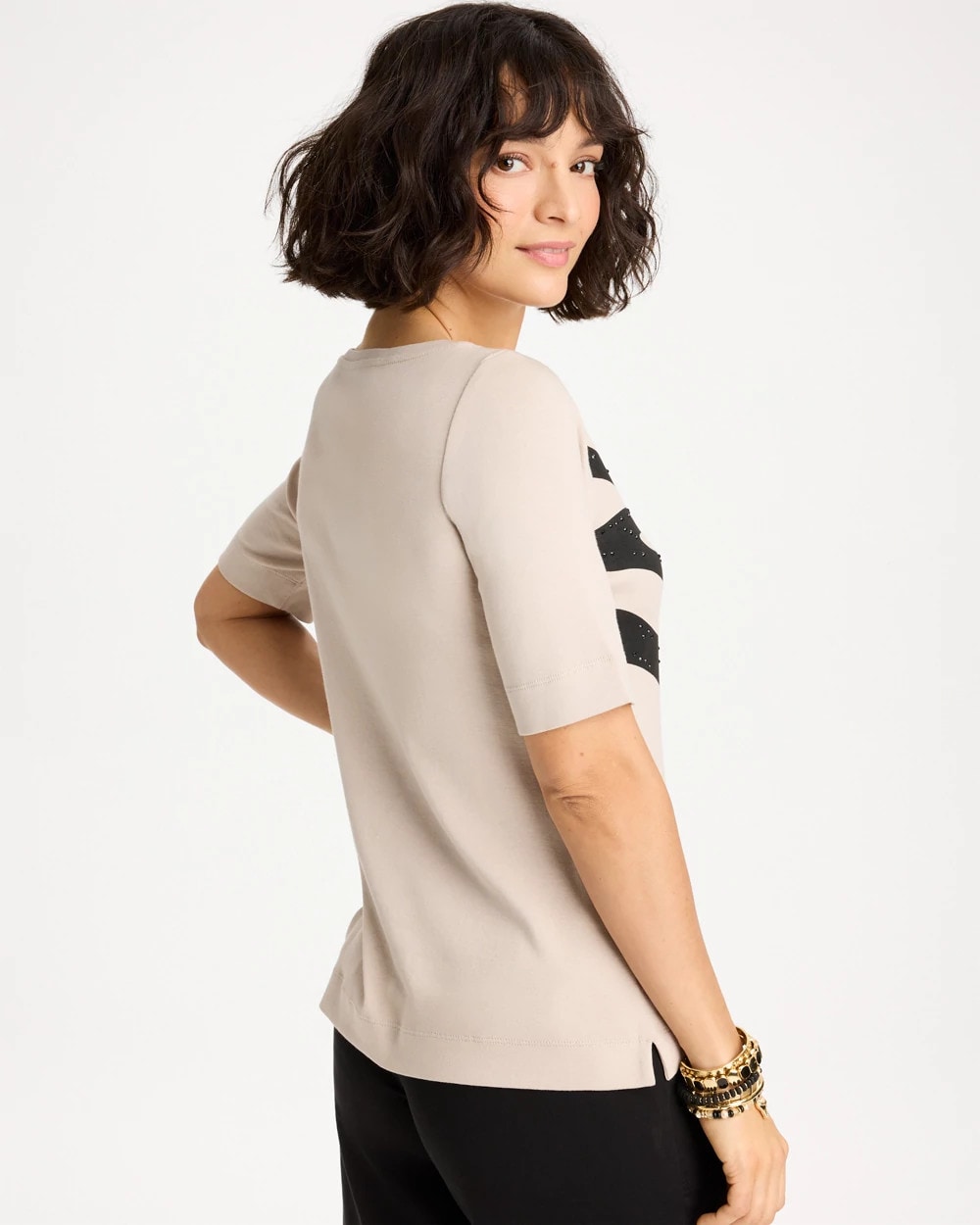 Chico's Online - Zebra Pima Elbow Sleeve Tee