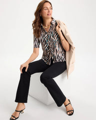 Chico's US - Tiger Print Textured Camp Tee