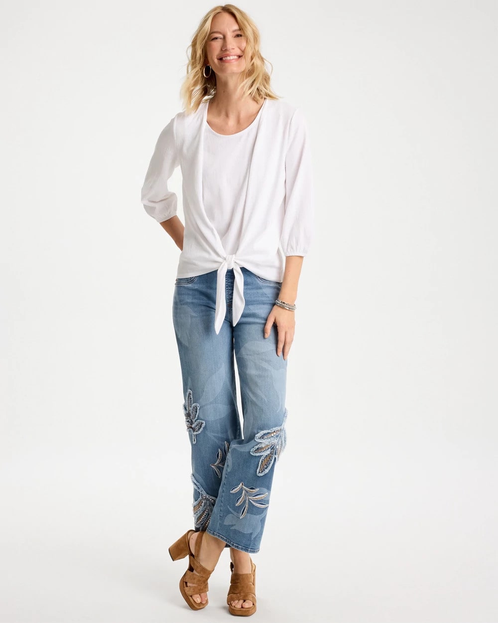 Chico's US - Knit Gauze Tie-Front Cardigan