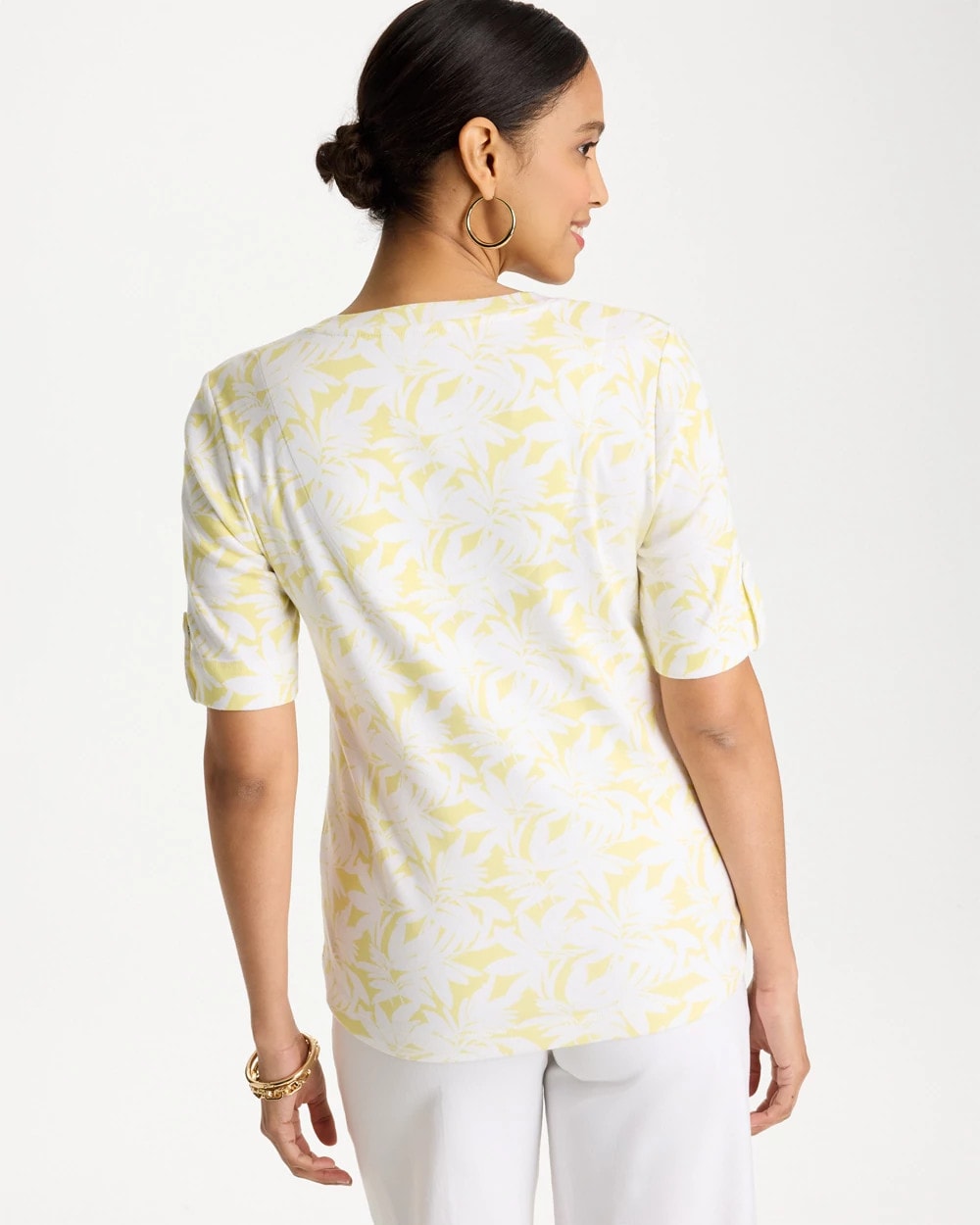 Chico's Sale - Printed Pima Elbow-Sleeve Tee