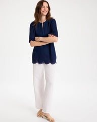 Chico's On Sale - Embroidered Cotton-Blend Tunic