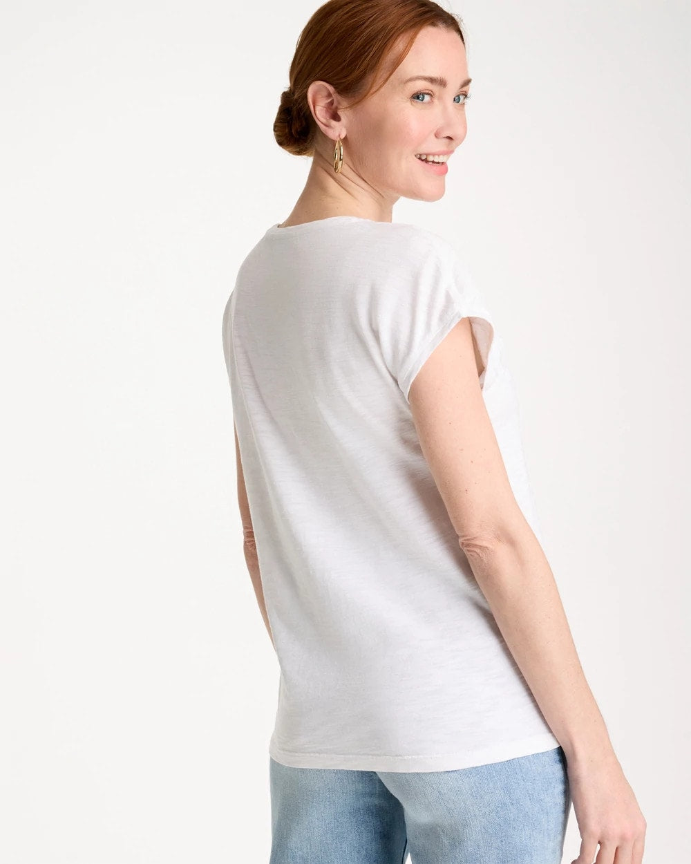 Chico's For Sale - Cotton Slub Embroidered Wedge Tee