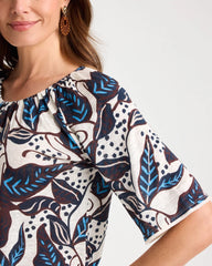 Chico's Outlet - Printed Linen Fringed Tee