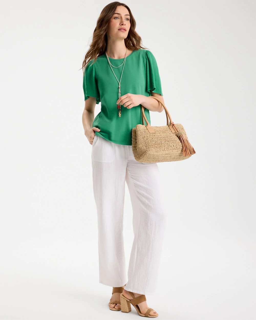 Chico's / Gauze Sleeve Soft-Stretch Tee