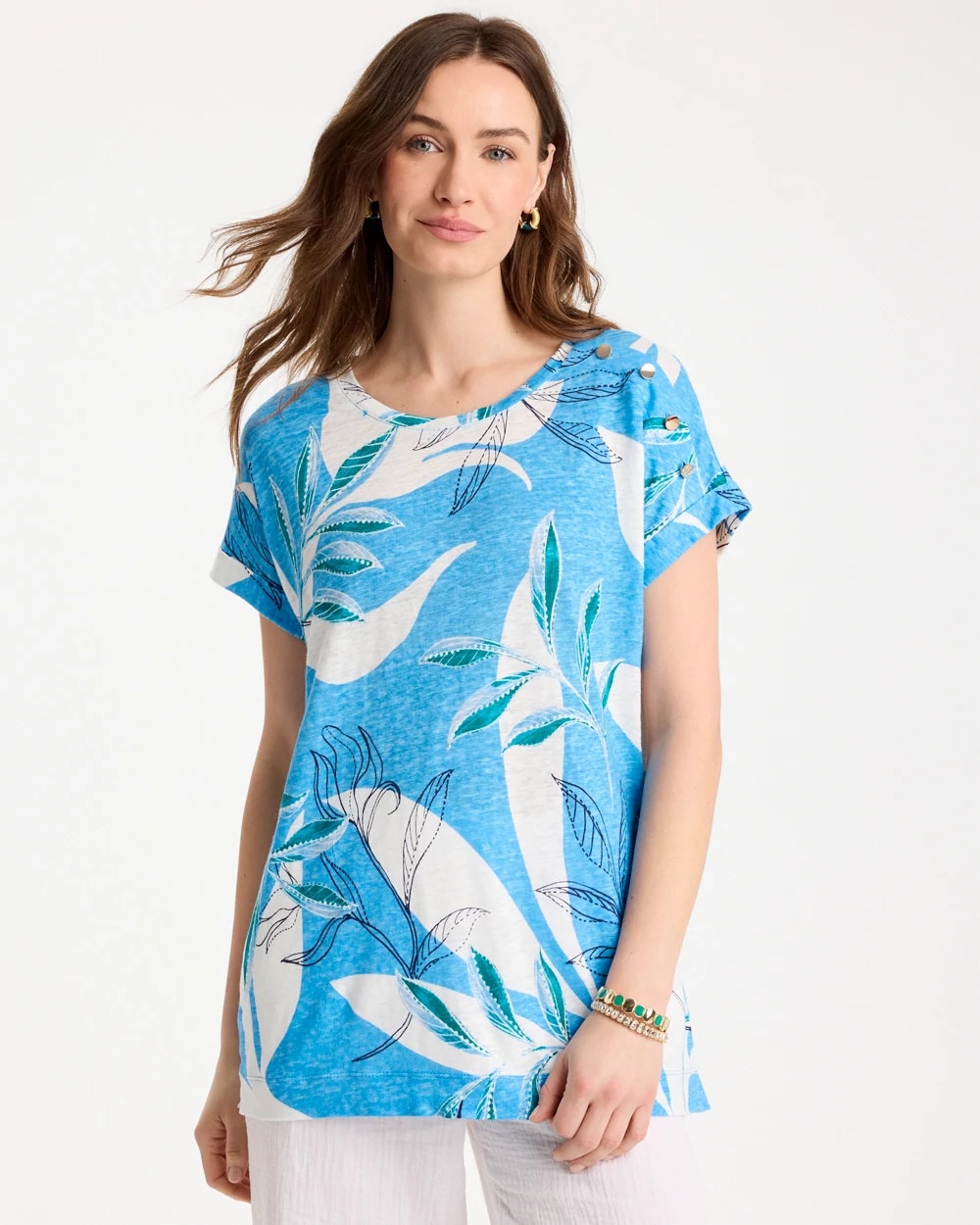 Chico's Discount - Printed Linen Button Tunic