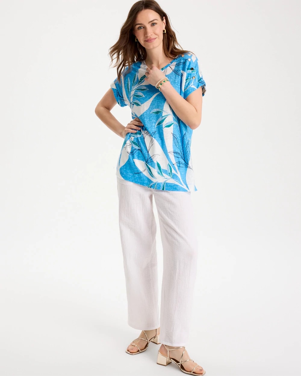 Chico's Discount - Printed Linen Button Tunic