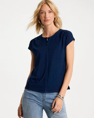 Chico's On Sale - Refined Denim Button Tee