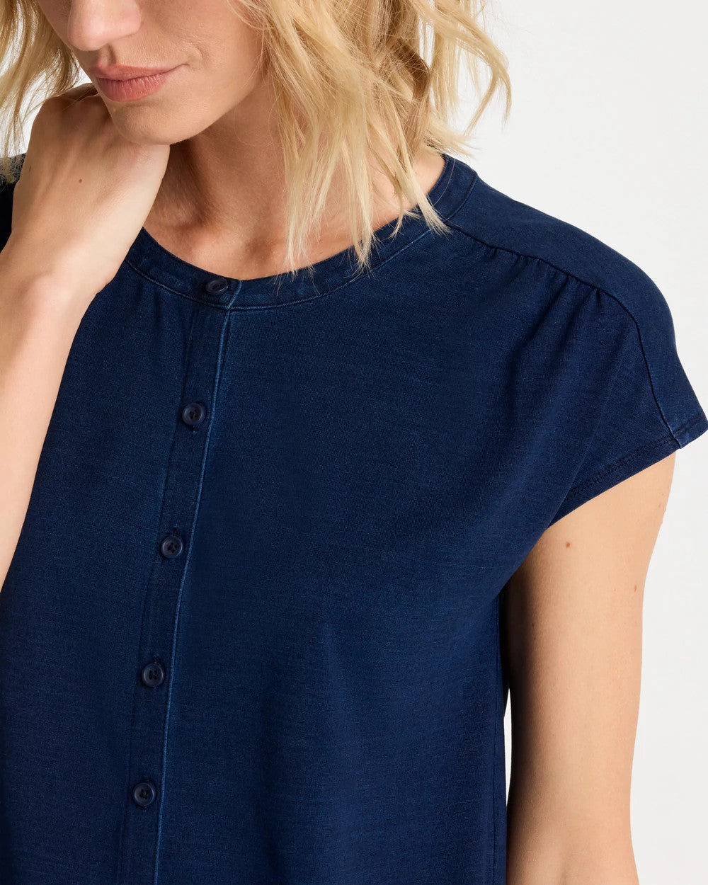 Chico's On Sale - Refined Denim Button Tee