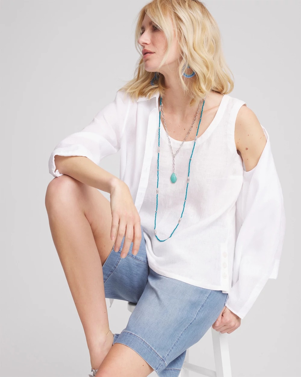 Chico's US - Sleeveless Linen Tank Top