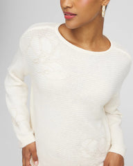 Chico's / Tonal Embroidered Boatneck Pullover Sweater