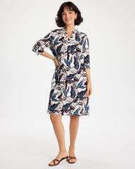 Chico's Discount - Poplin Cotton Popover Printed Dress