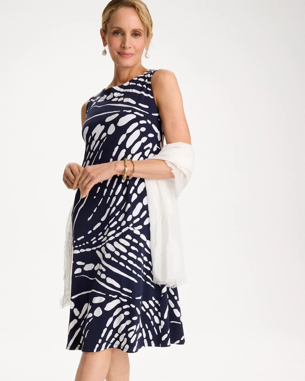 Chico's Sale - Jersey Knit Printed Shift Dress