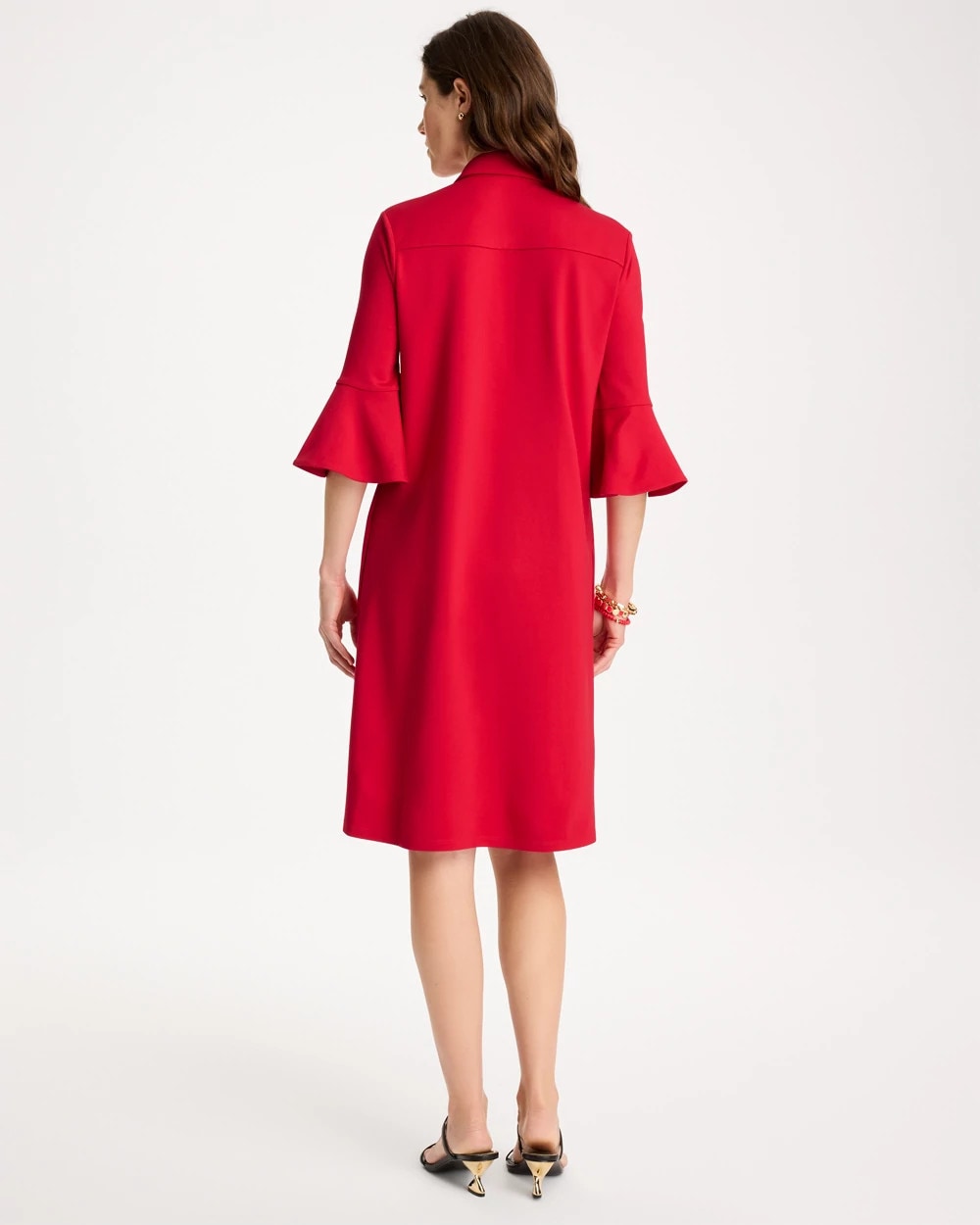 Chico's On Sale - Ponte Knit Flounce Sleeve Dress