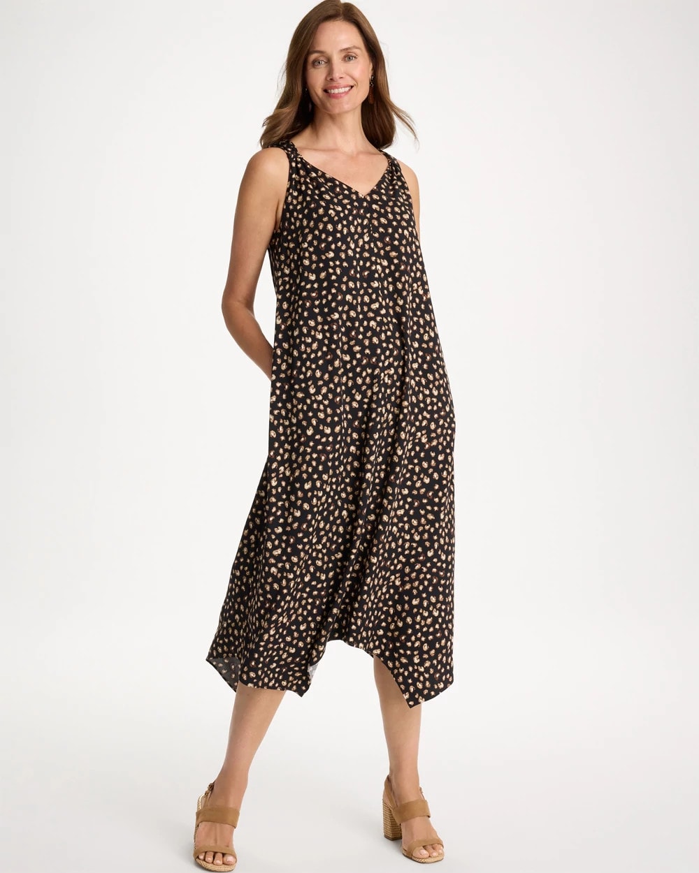 Chico's For Sale - Rayon-Silk Asymmetrical Hem Dress