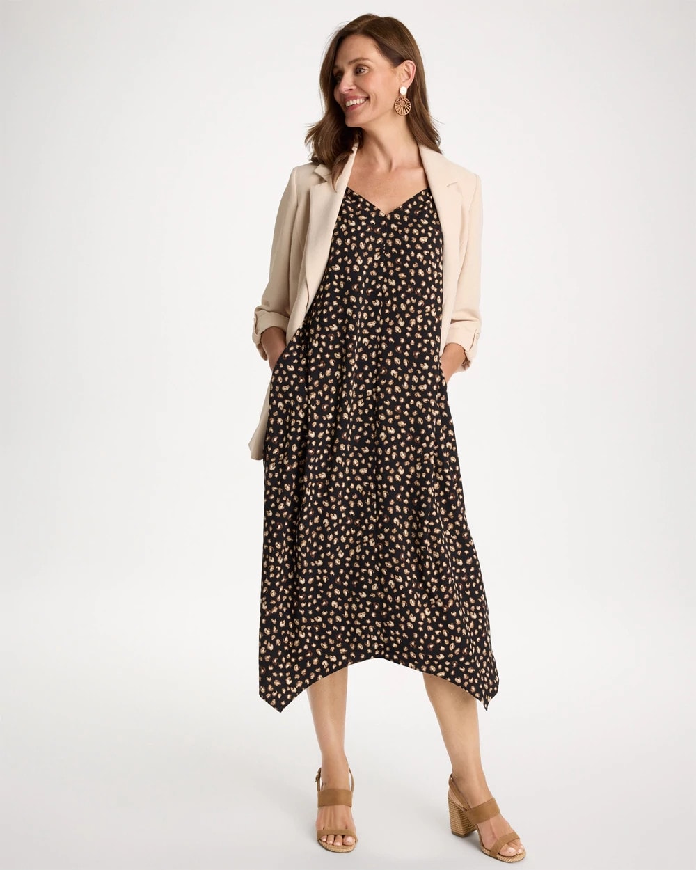 Chico's For Sale - Rayon-Silk Asymmetrical Hem Dress