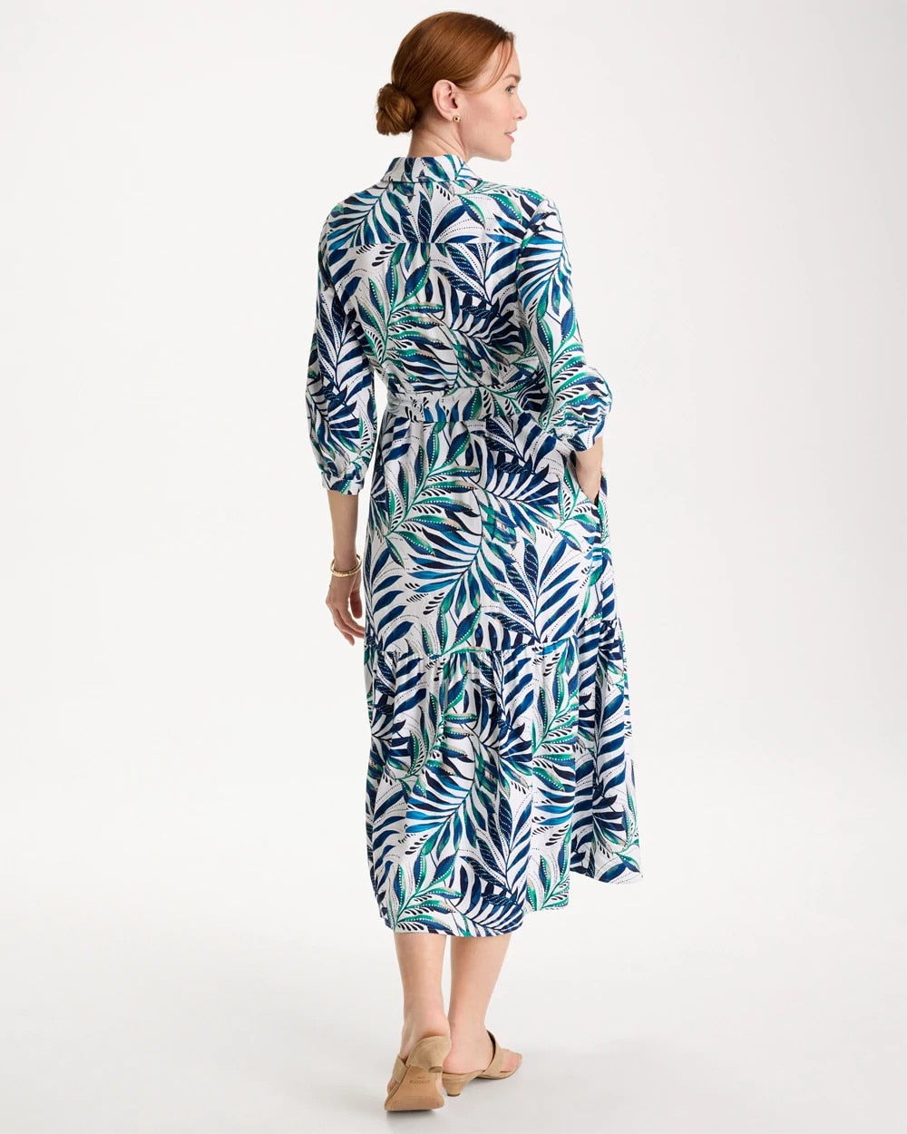 Chico's Outlet - Palm Cotton-Rayon Slub Shirtdress