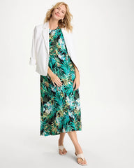 Chico's / Palm Printed Knit Maxi Dress