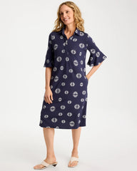 Chico's Discount - Printed Ponte Flounce Sleeve Dress
