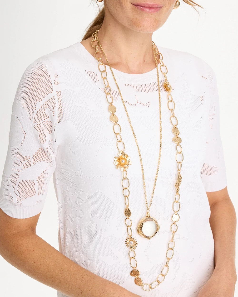Chico's US - Flower Long Single-Strand Necklace